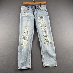 Aeropostale Womens Blue Denim Light Wash Stretch Mom Jeans Size 00R